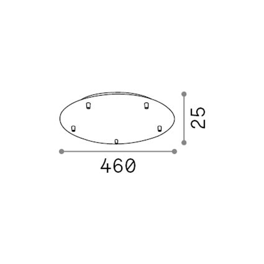Rosone Standard All In Metallo Rame 5 Luci