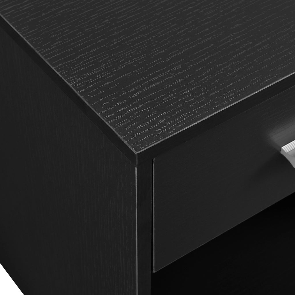 Comodino con Cassetto e Scomparto Aperto 36,5 x 29,5 x 38 cm - Nero [en.casa]