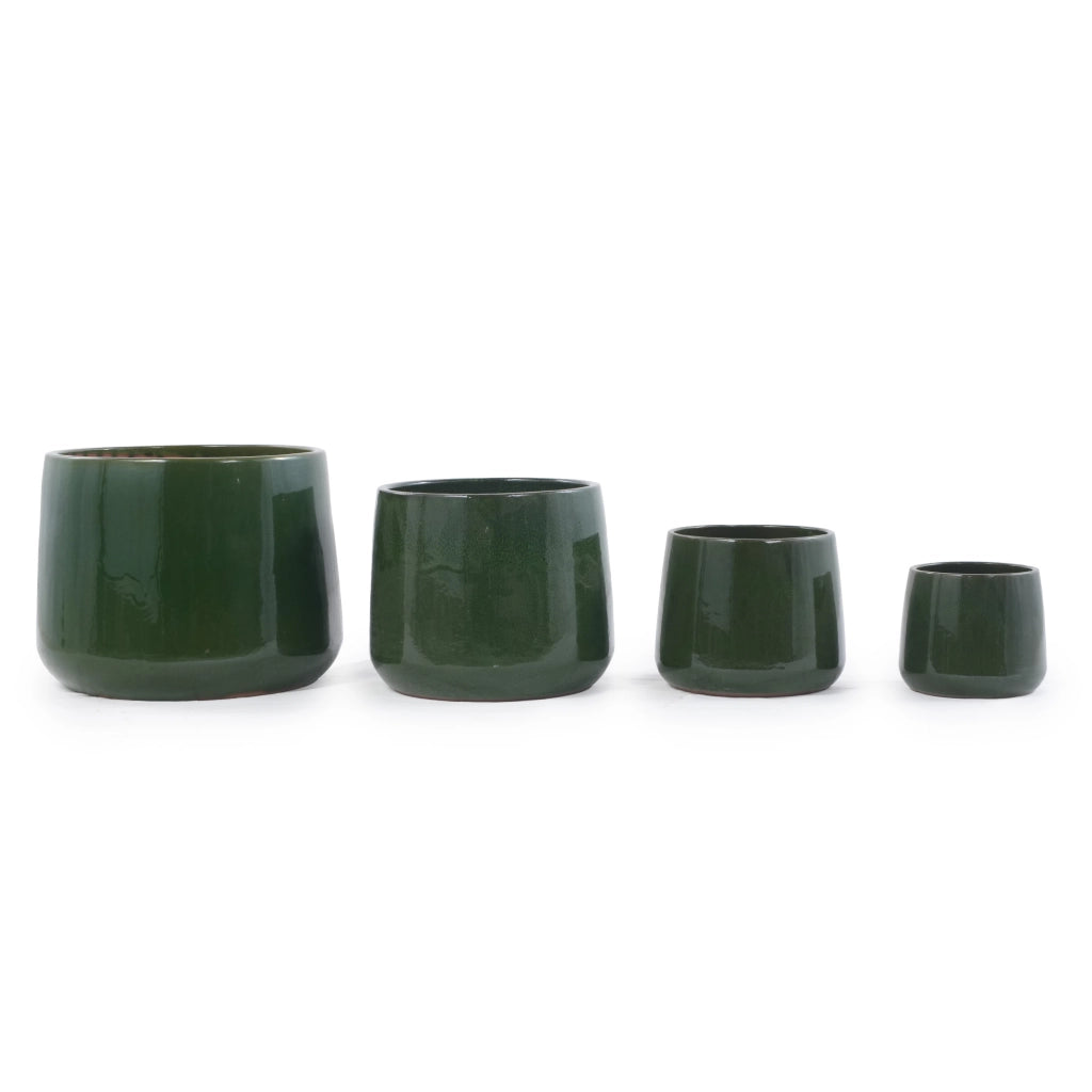 VASO Set da 4 pezzi in Ceramica Ø 33/26/20/15 cm Verde Antico