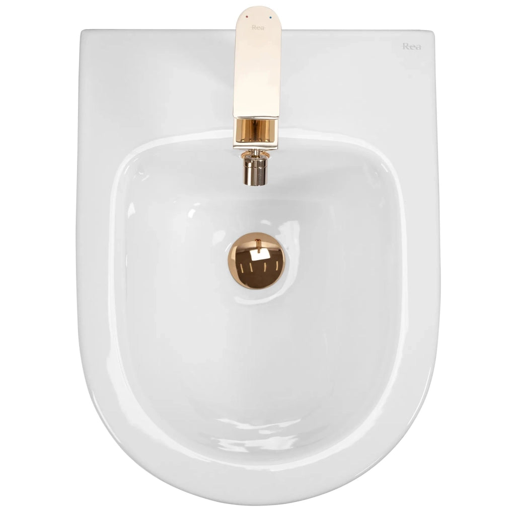 Bidet Sospeso Rea Carlo Mini White Gold Edge