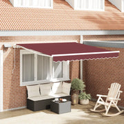 Tenda da Sole Retrattile Manuale con LED-Tenda parasole per Patio Bord¨° 300x250 cm