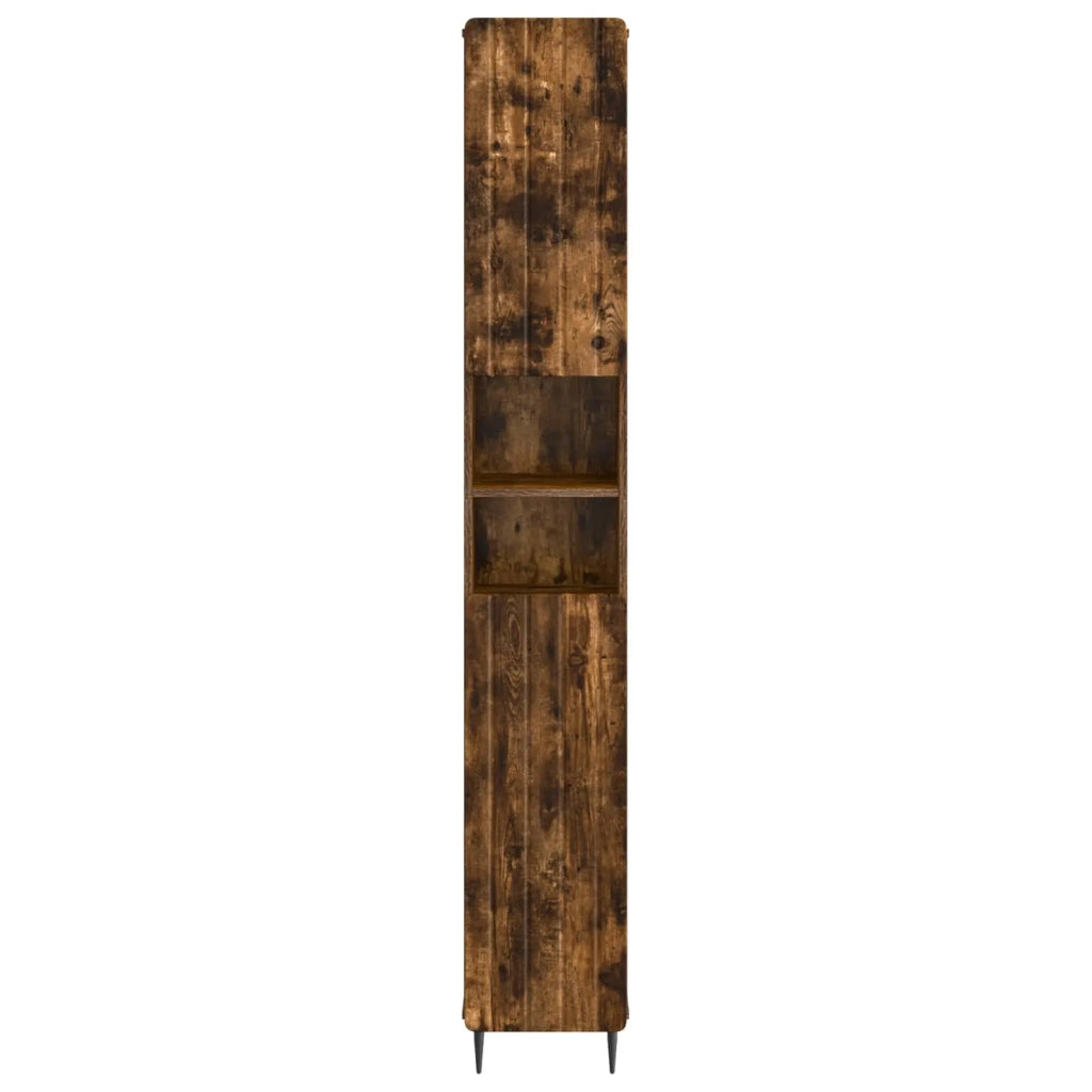 Armadio da Bagno con Ripiano Aperto ZWOLLE Rovere Fumo 896380