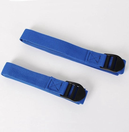 Ginnastica, cinghia, singola o set di 2, dimensioni 185 x 3,8 cm o 245 x 3,8 cm, per stretching, training delle fasce, esercizi di yoga, con chiusura
