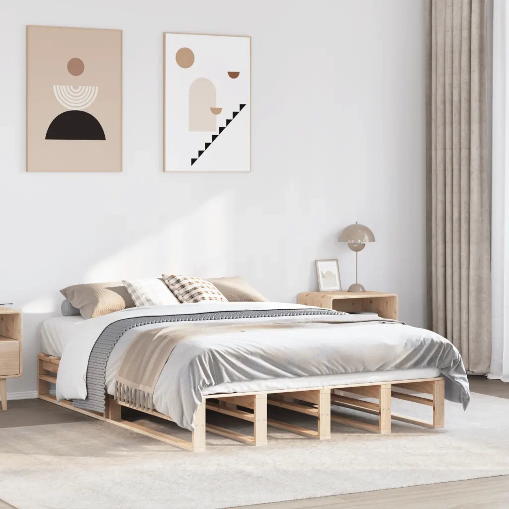 Letto senza Materasso-Struttura Letto 120x200 cm in Legno Massello di Pino 201092