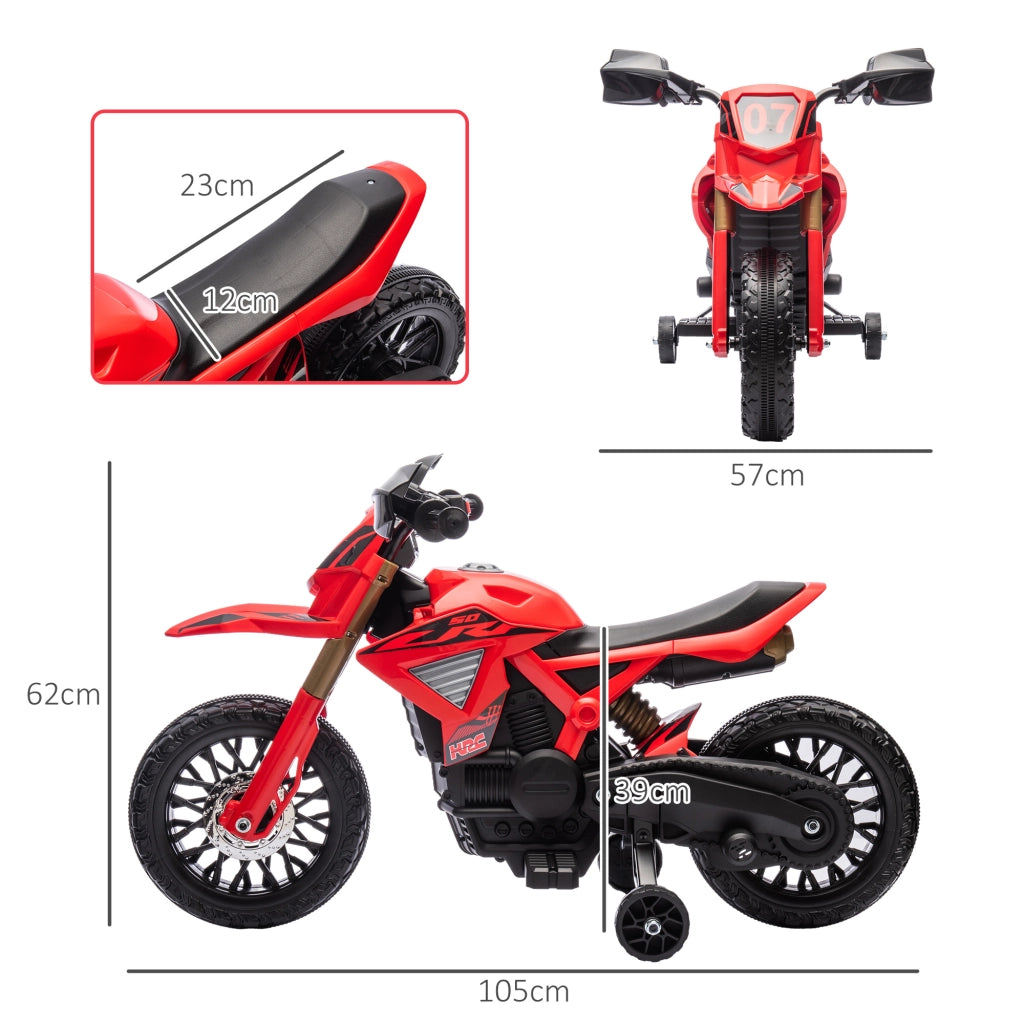 Moto elettrica per bambini 3-8 anni ¨C zephmum ¨C rosso, 6V, 30kg