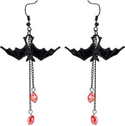 Orecchini Vampiro - Accessori di Costume - Orecchini Gotici - Decorazioni di Halloween - Accessori in Nero/Rosso - Acciaio 9,5x4,8 cm - Accessori per Vampiri