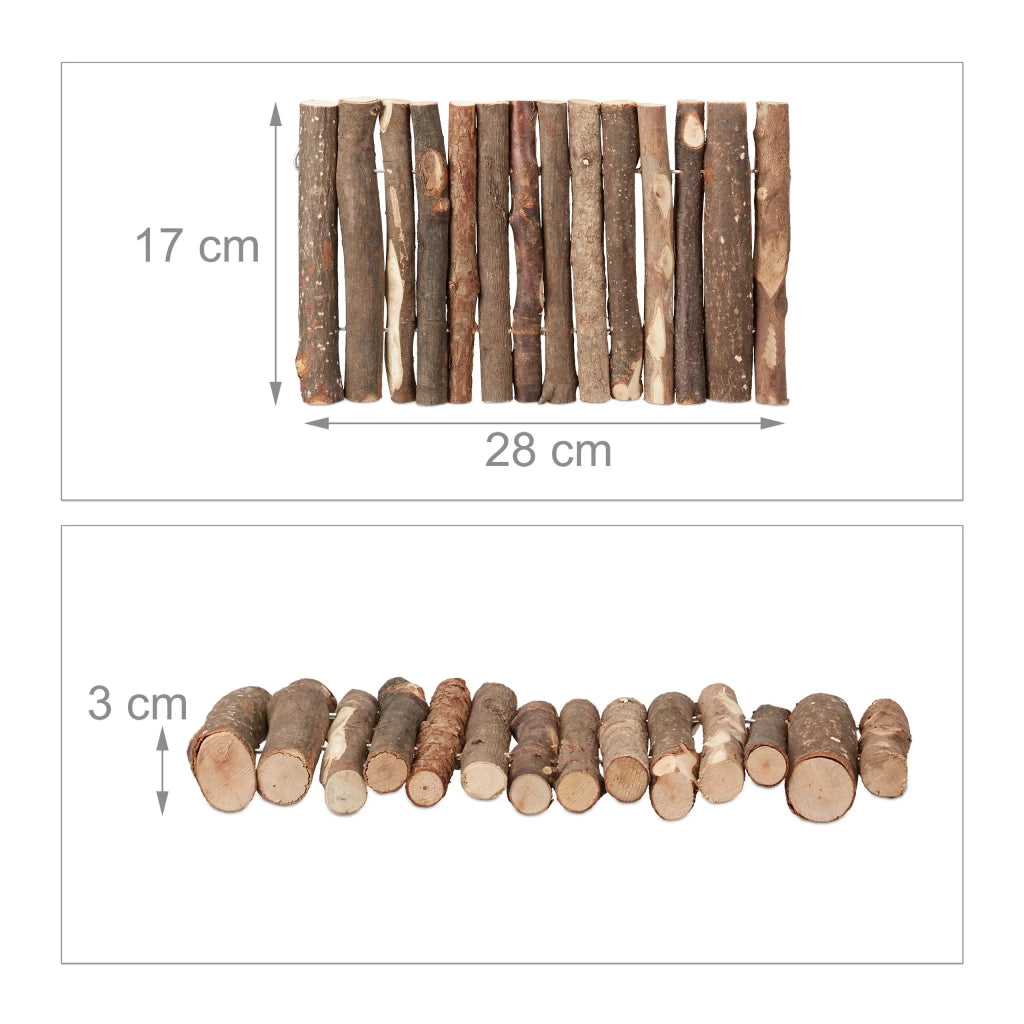 Set di 2 ponti in legno tunnel e rifugio flessibile per roditori 25 x 15 x 10 cm in legno naturale 13_0013163