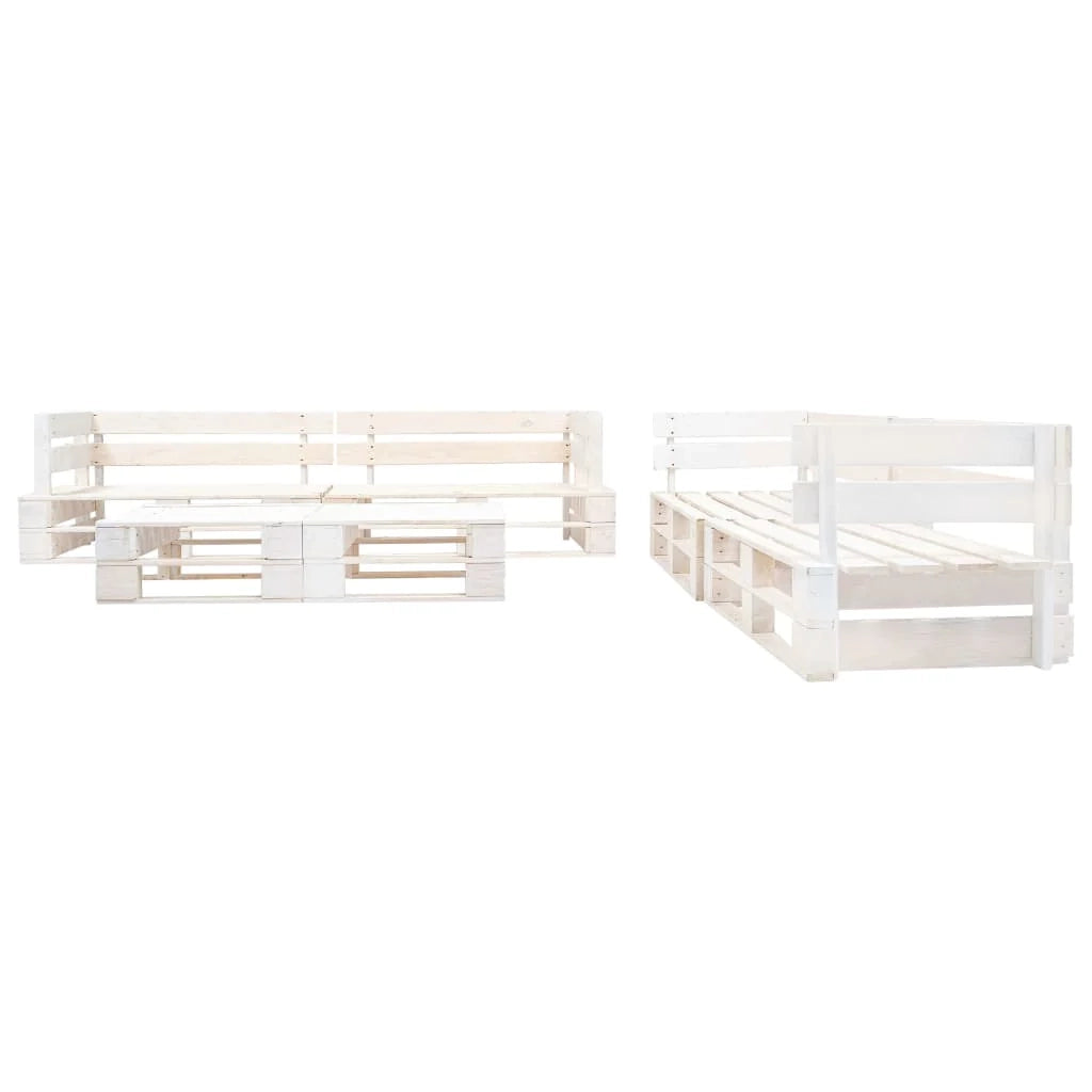 Set di mobili da giardino mobili da esterno set di mobili in pallet da 6 pezzi legno bianco 02_0018452