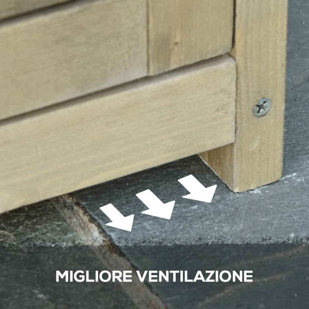 Armadio da Giardino in Legno con 4 Scompartimenti ¨C zephmum ¨C Grigio 87x46.5x160cm