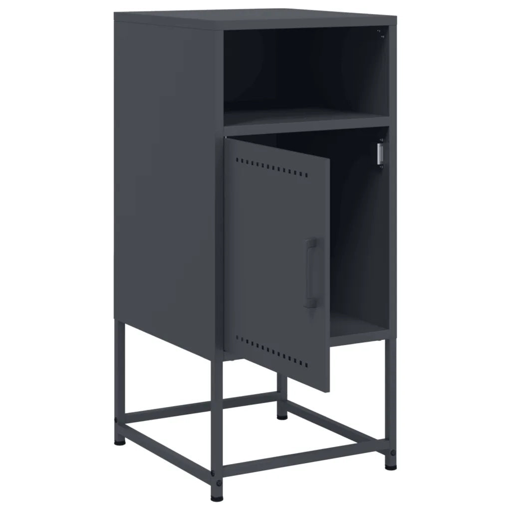 Comodini 2 pz-Set di 2 Tavolino da notte Antracite 36x39x78 cm in Acciaio 402715