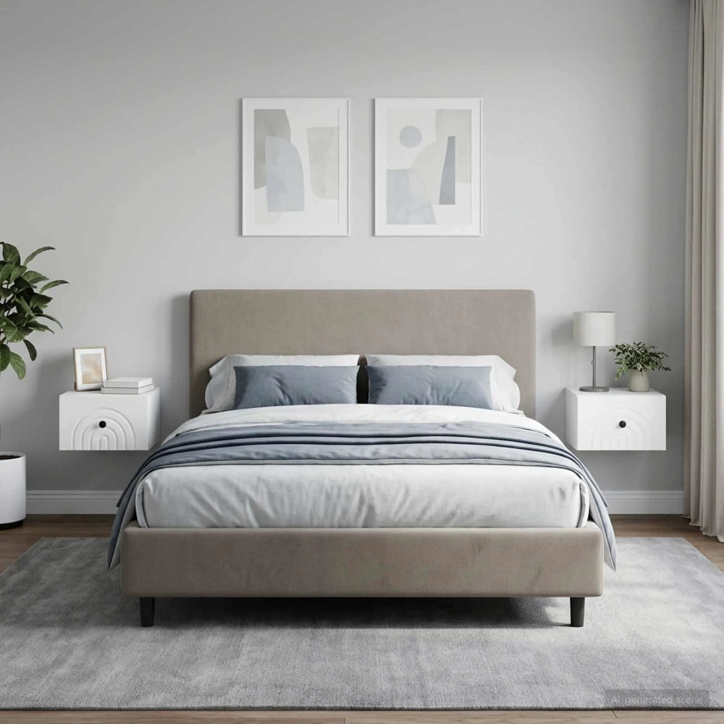 Mobiletto da notte a muro 2 pcs Bianco 33 x 34,5 x 20 cm 898086