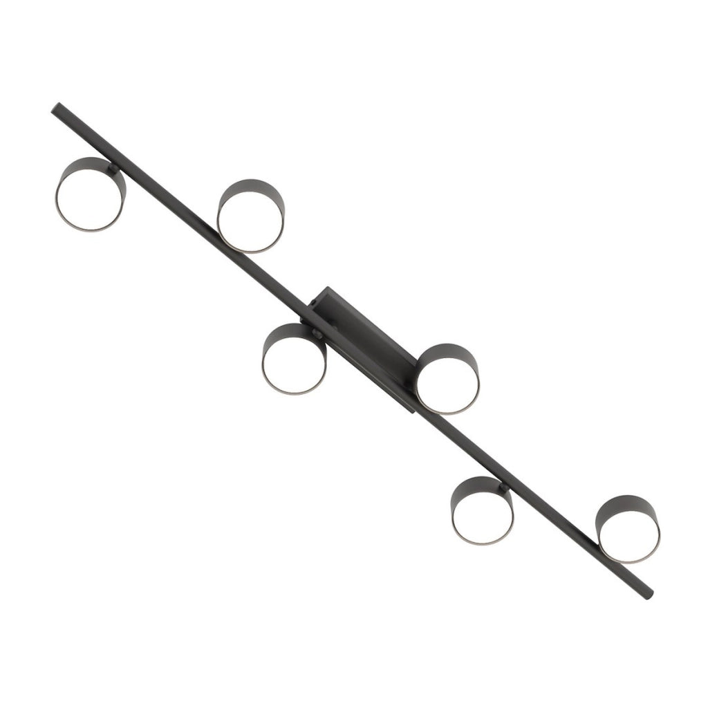 Faretto da soffitto BET a quattro luci in acciaio nero opaco