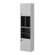 Vicco Armadio per il bagno Grigio 37.5 x 150 cm con anta e vani a giorno