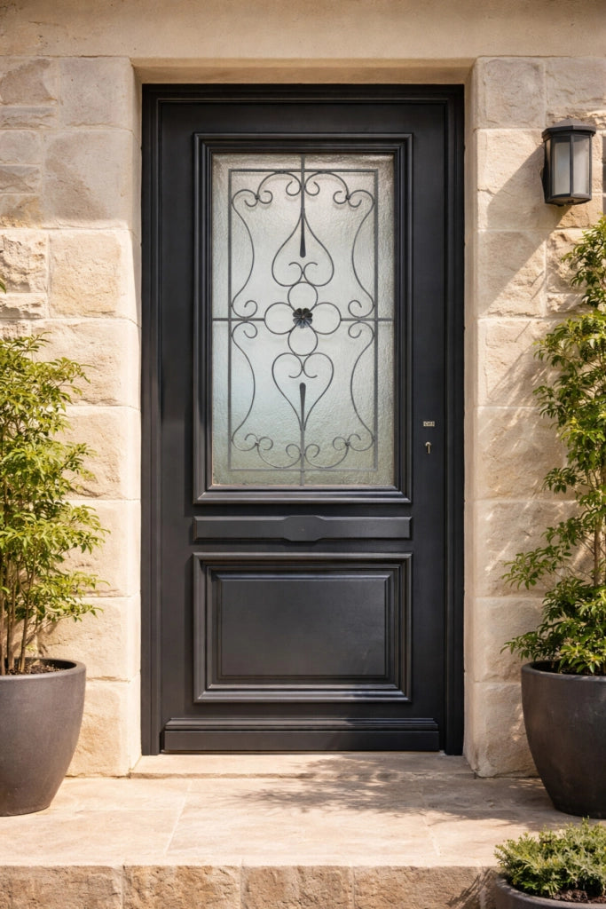 Porta d'ingresso Modello Candice RAL7016 Dimensioni 215X90 Pousant destro (Tabella dimensioni) senza maniglia
