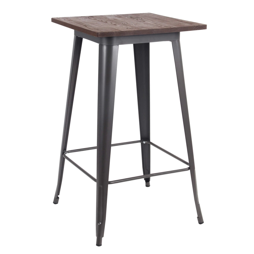 Tavolo in Acciaio Legno cm 60x60x103 - JAKE