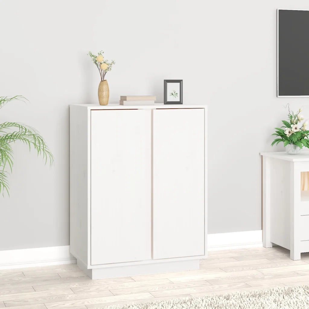 Credenza | Madia | Buffet da pranzo | Armadio da pranzo Bianca 60x35x80 cm in Legno Massello di Pino