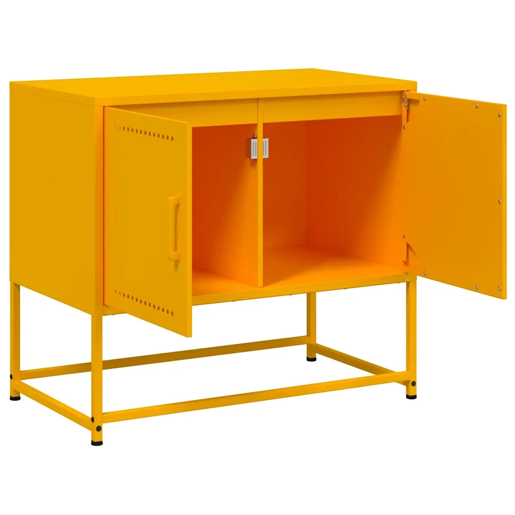 Mobile TV Giallo Senape 68,5x39x60,5 cm in Acciaio 846473