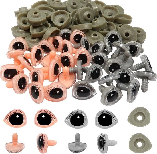 Accessori per bambole in plastica sicuri - 40 pezzi - Chiavi a serraggio - 21 x 17 mm - DIY - Resistenti alle abrasioni e sicuri