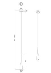 Lampada a Sospensione Bianco LED 7W 570lm 3000K, Struttura in metallo, IP20, Classe 1, Design Elegante e Moderno - Brand Illuminazione
