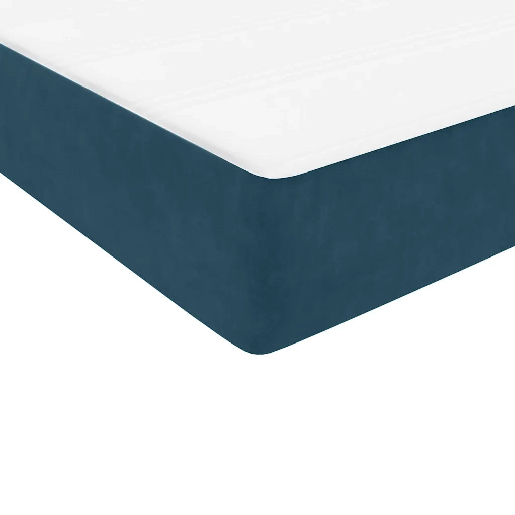 Giroletto a Molle con Materasso Blu Scuro 80x210 cm Velluto 3316477