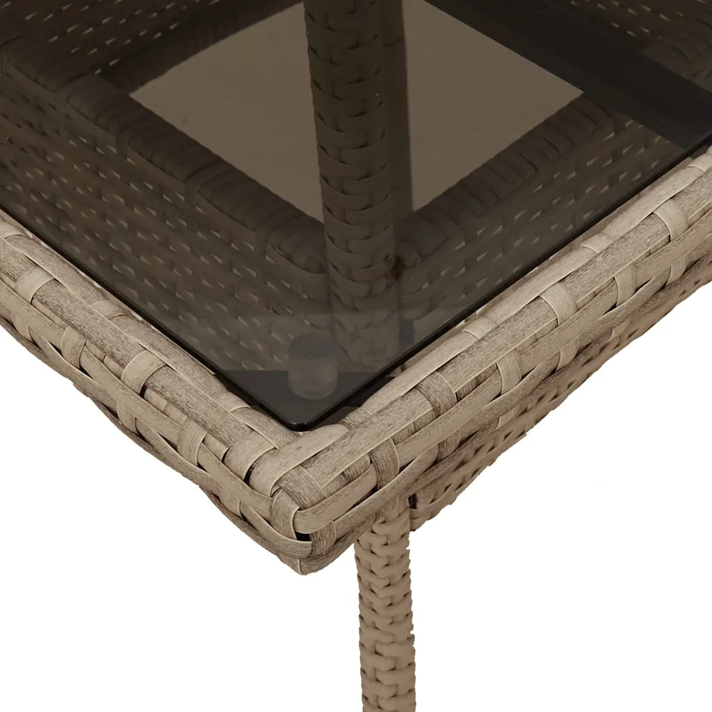 Set da Pranzo da Giardino 3 pz con Cuscini Polyrattan e Vetro 3278707