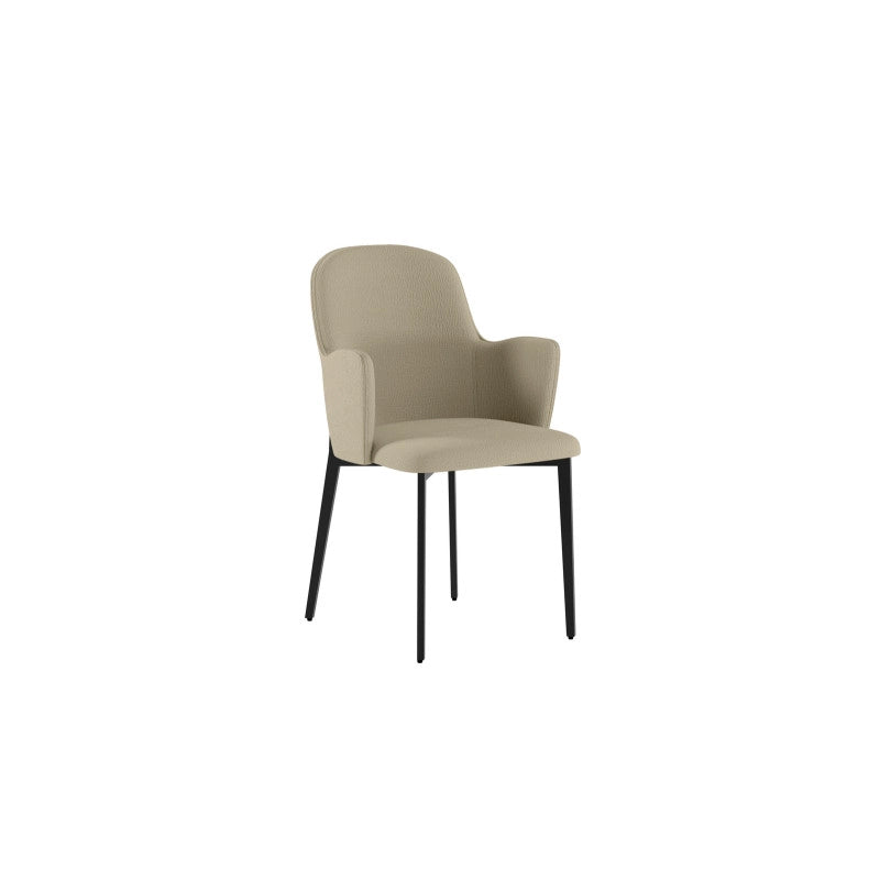 Sedia rivestita in tessuto easy-clean Gambe in metallo verniciato Nero Sophia 53.5cm X 62.5cm H 80cm Stones