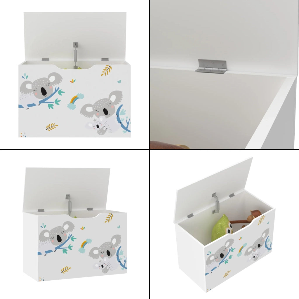 Cassapanca per bambini 40 x 60 x 30 cm bianco / grigio / blu 03_0006811