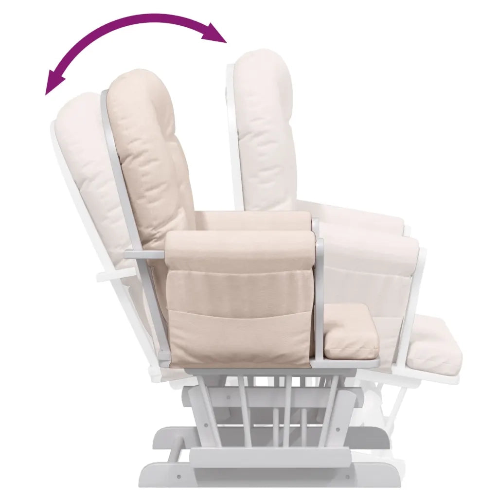 Poltrona | Sedia Relax Glider con Sgabello Rosa Chiaro in Tessuto