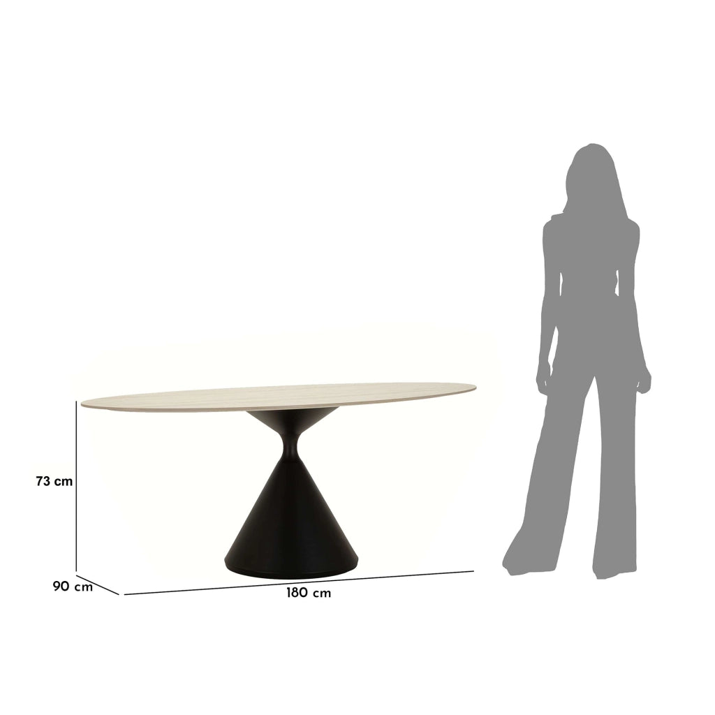 Baleha, Tavolo Fisso 4 Posti, 180x90x73h cm Marrone Rovere