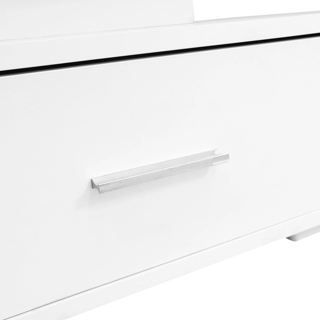Tavolino da caffè sollevabile 100 x 50 x 44 cm con LED e 2 cassetti