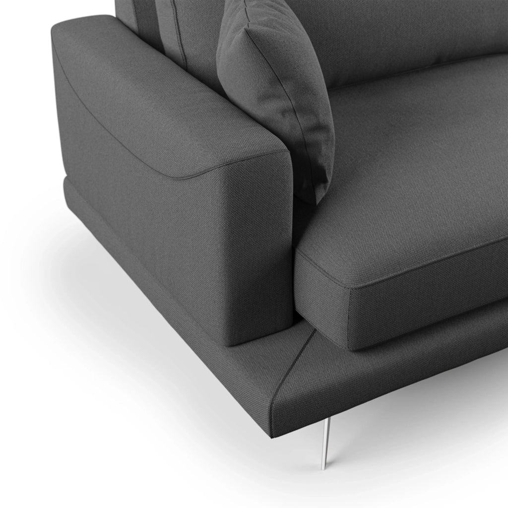 Dorian Divano moderno in tessuto morbido antimacchia T05 178 cm antracite