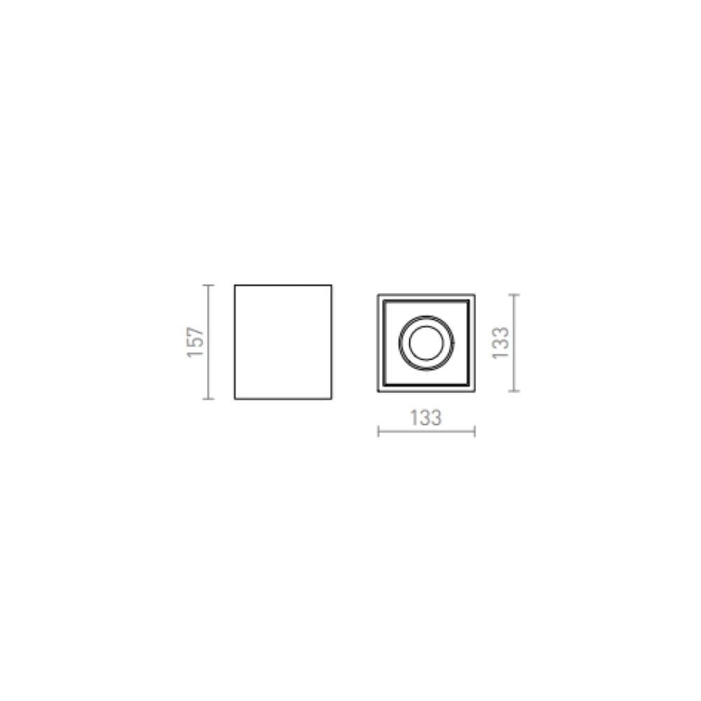 Faretto COLES SQ da soffitto gesso 230V LED GU10 15W