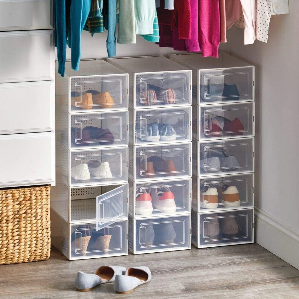 Trade Shop - Box Contenitore Per Scarpe Calzature Scatola Portascarpe 33.4x23x14.5cm Trasparente 87646 -