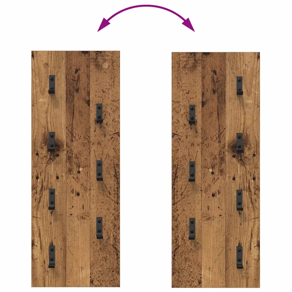 Appendiabiti a muro Legno vecchio 30 x 1,5 x 80 cm CFW8439549