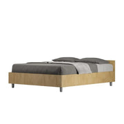 Letto matrimoniale francese con rete 140x200 quercia Nuamo