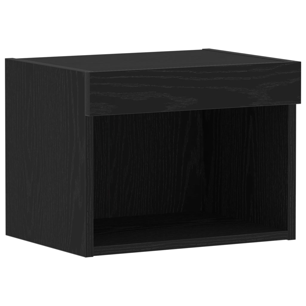 Armadio a muro  con luci LED Rovere Nero 40x30x30 cm