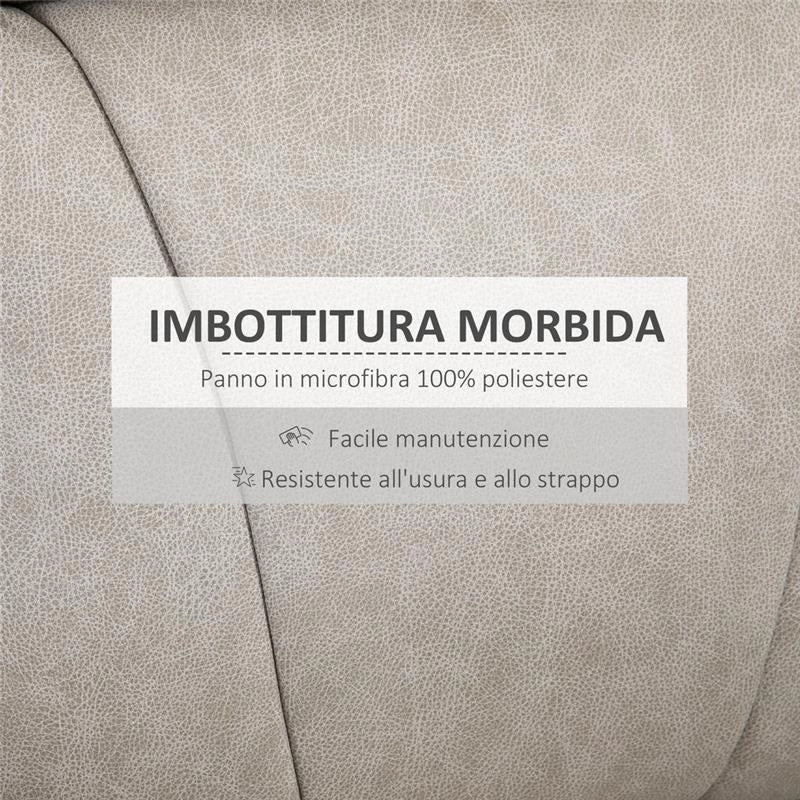 POLTRONA RECLINABILE MANUALMENTE FINO A 135° 78 X 96 X 102 CM GRIGIO