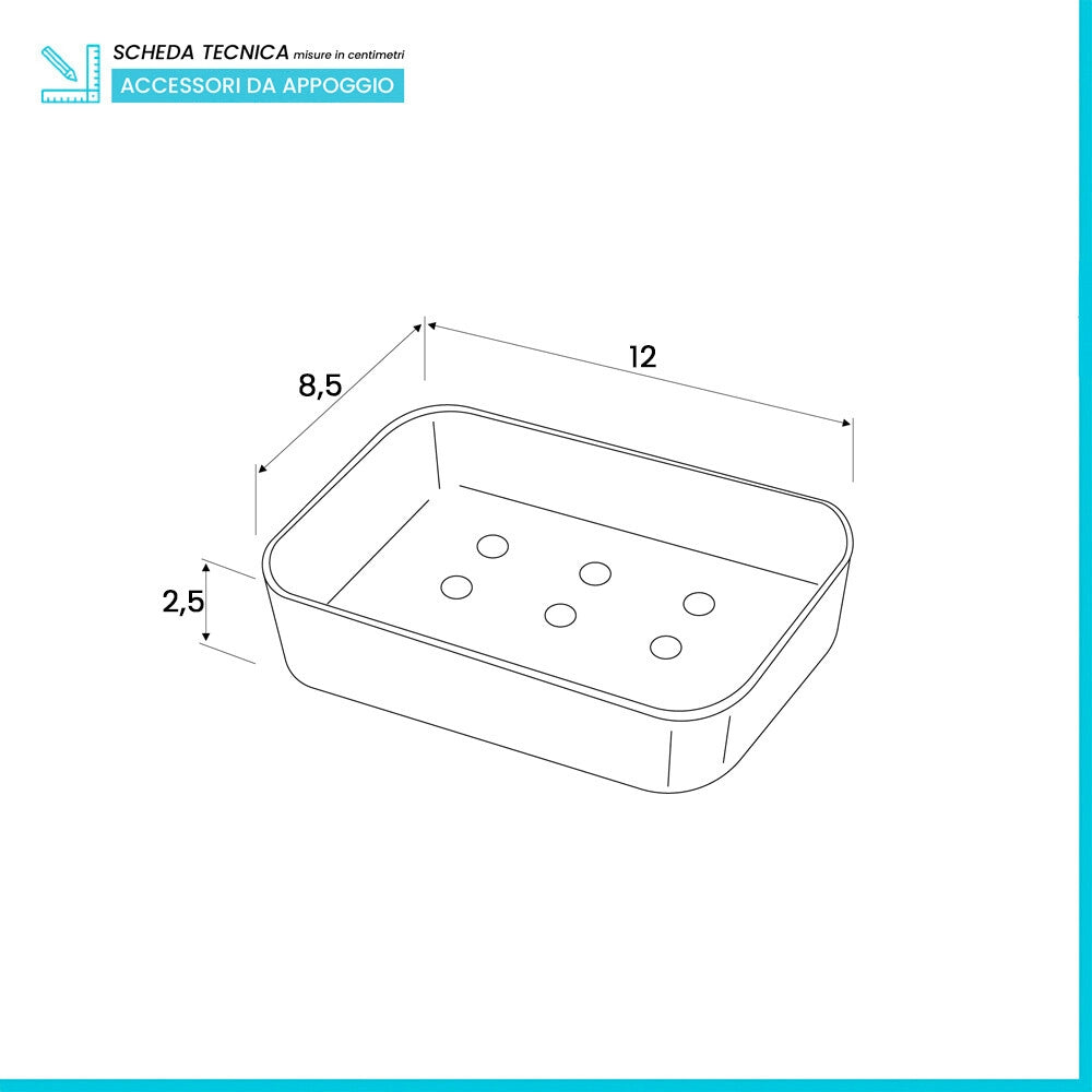 Porta sapone bagno beige in plastica Star