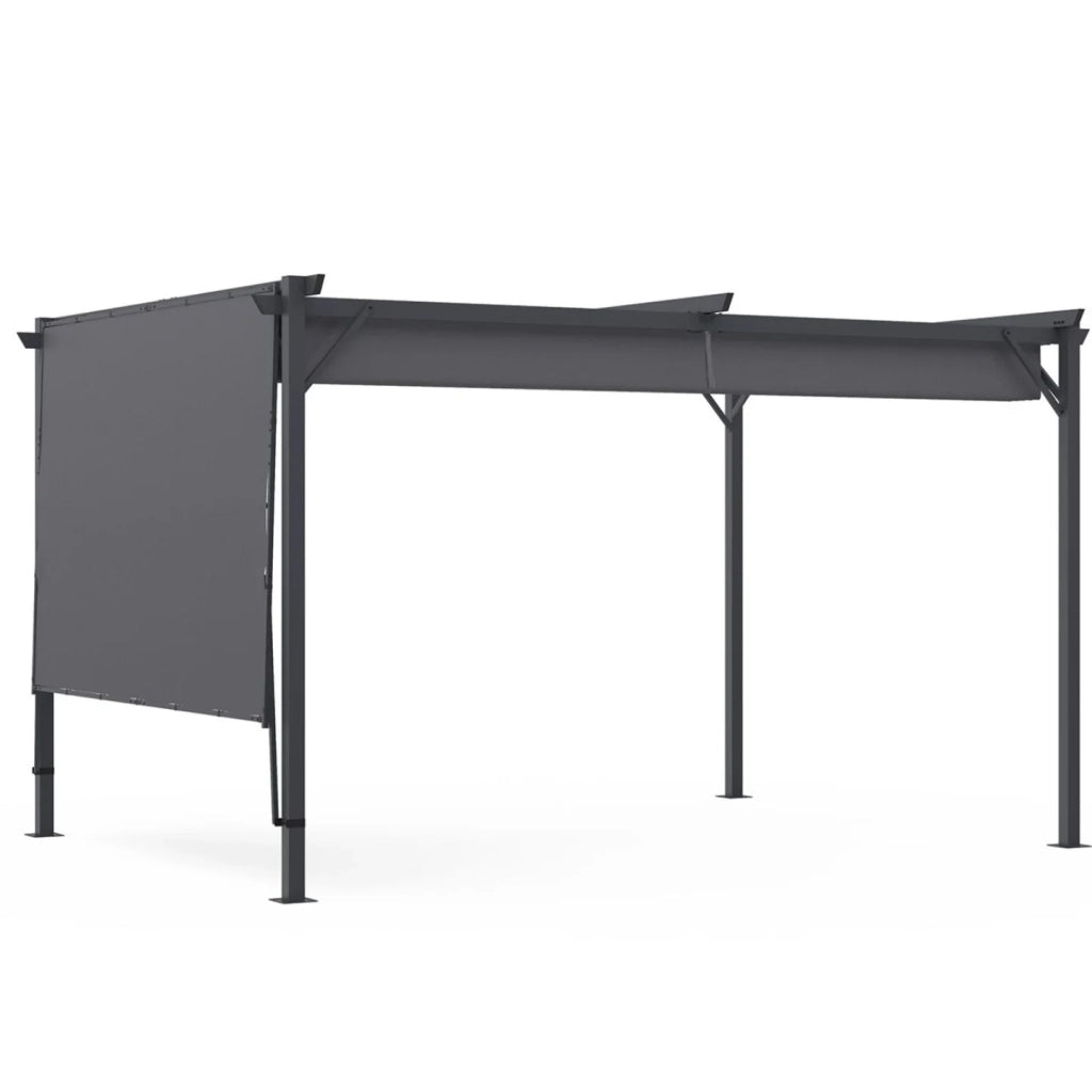 IDMarket - Tenda inclinabile e regolabile 250 x 150 cm per pergola retrattile grigio antracite