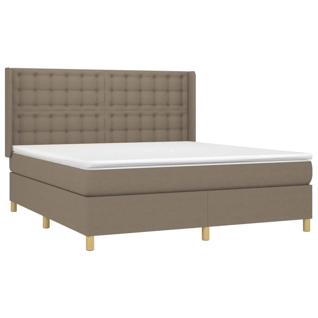 Giroletto a Molle con Materasso Tortora 180x200 cm in Tessuto 3132333