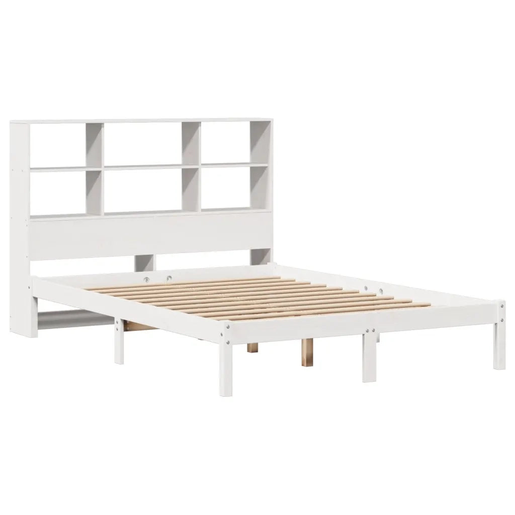 Letto Libreria senza Materasso Bianco 160x200 cm Legno di Pino 3321592
