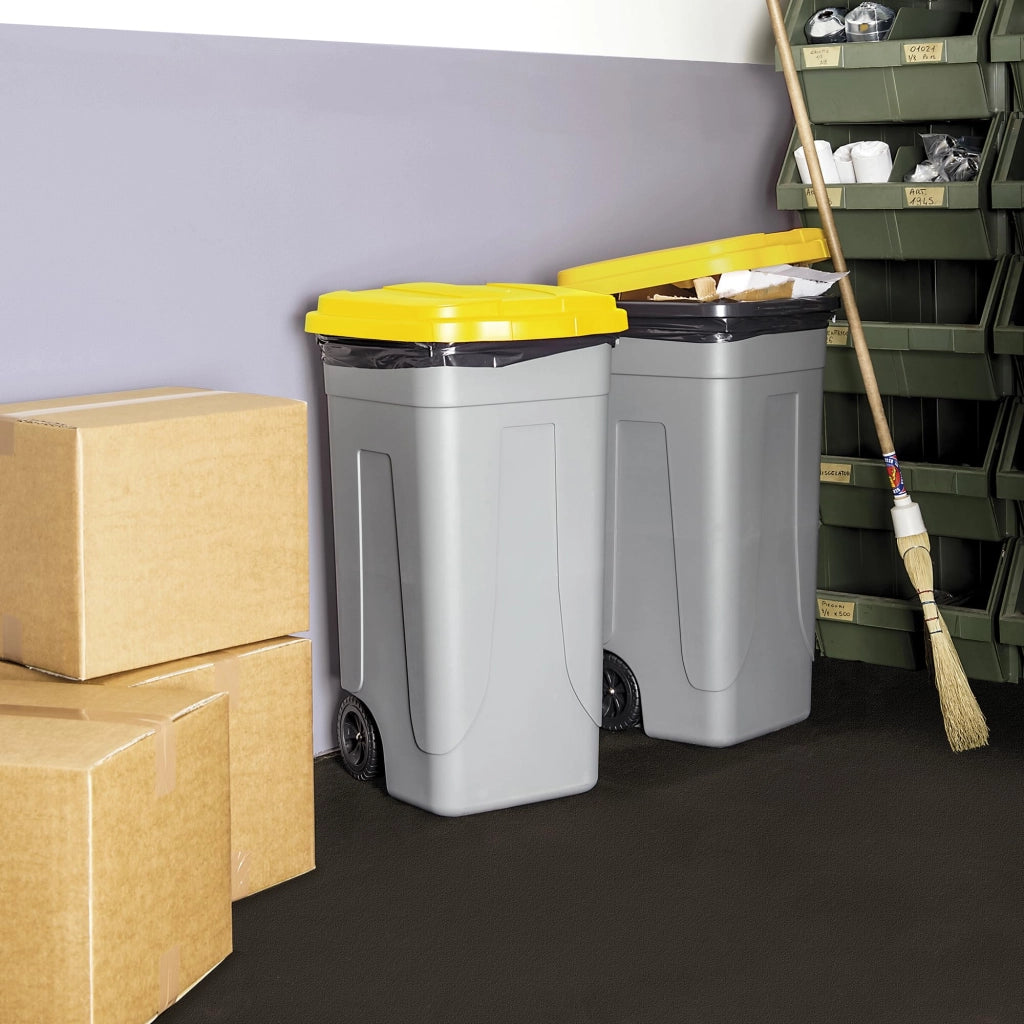 Bidone per Rifiuti 80 l Colore Giallo