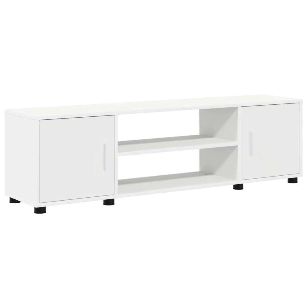 Set mobile TV Montaggio a parete 4 pcs Bianco Legno multistrato
