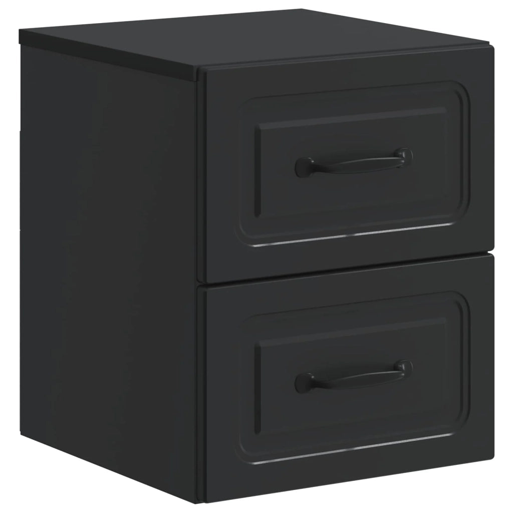 Mobiletto da notte a muro con cassetto Nero 34,5 x 33 x 40 cm 899317