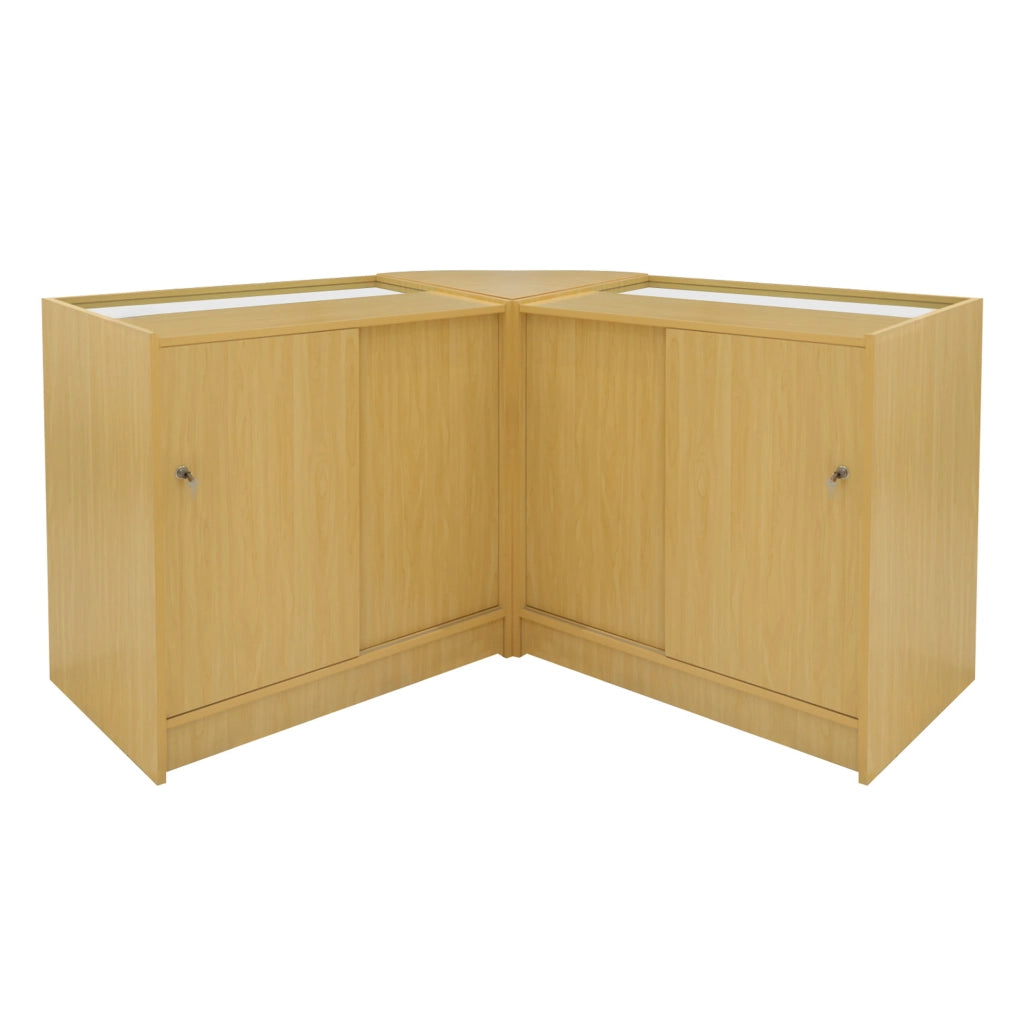 Set Banconi Acero Calliope LED K900 C900 LM60 Vetrina con Ante Scorrevoli