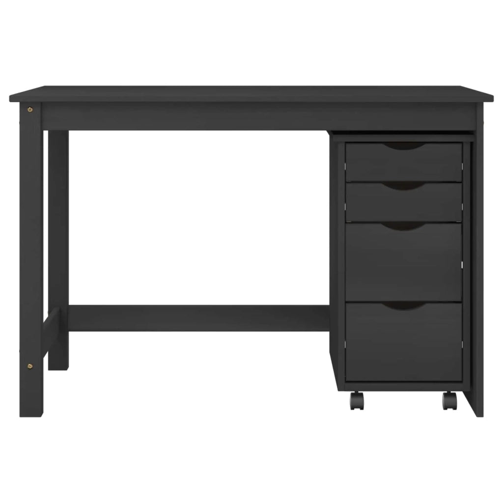 Set scrivania e mobiletto su ruote MOSS 2 pz Nero 3438793