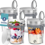 Set di Overnight Oats in Jar di Mason - Muesli - Bicchieri per Avena - Kit per la Colazione