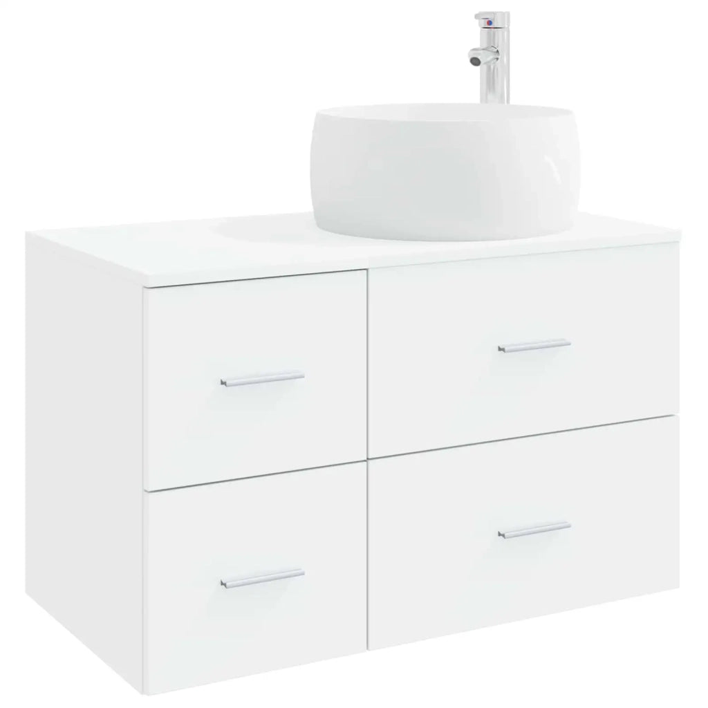 Set di mobili per il bagno 2 pz Bianco Legno ingegnerizzato 3404000
