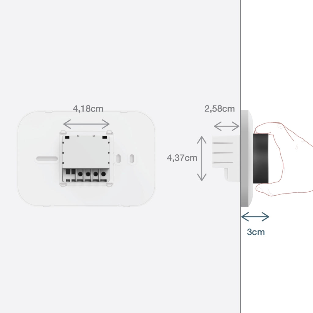 Avidsen Termostato da incasso Smart Wi-fi HomeFlow Knob, controllo da App, compatibile Assistenti Vocali