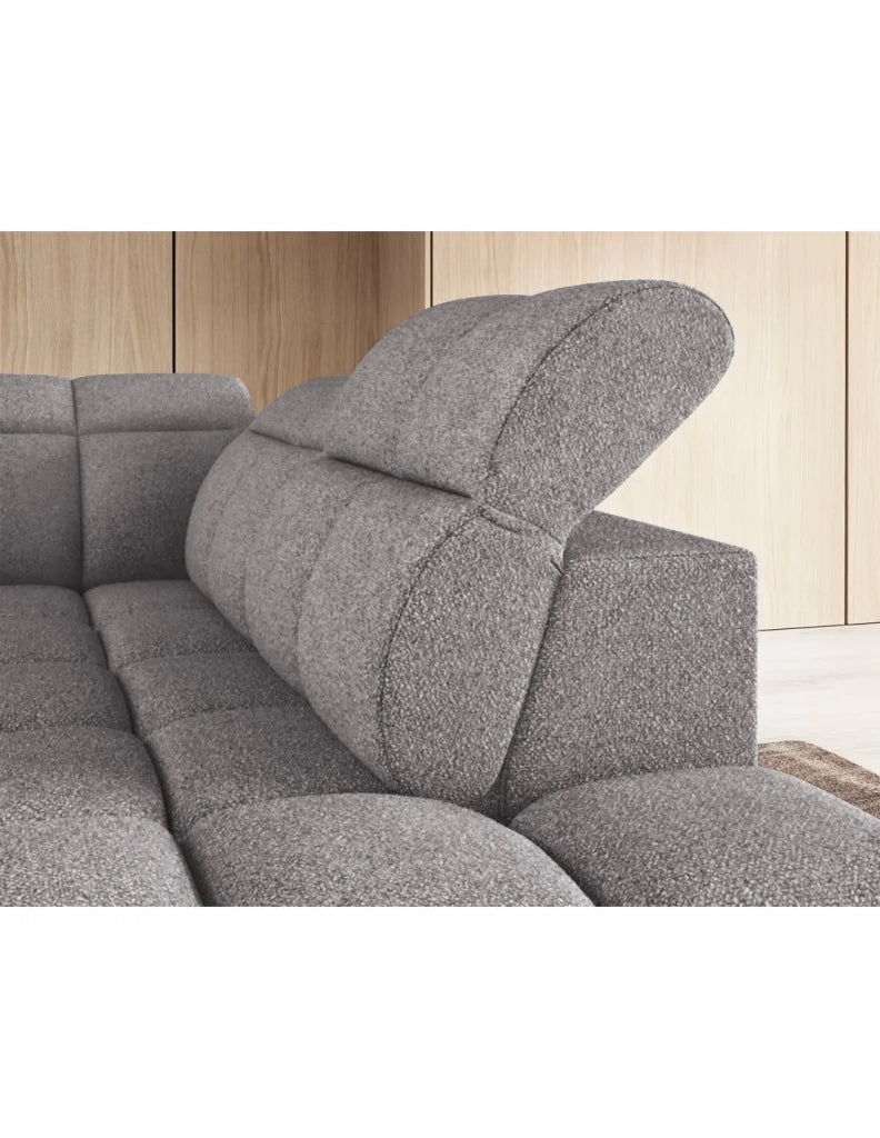 Divano ad angolo elettrico RONDA 4 posti grigio – angolo destro – versione 2